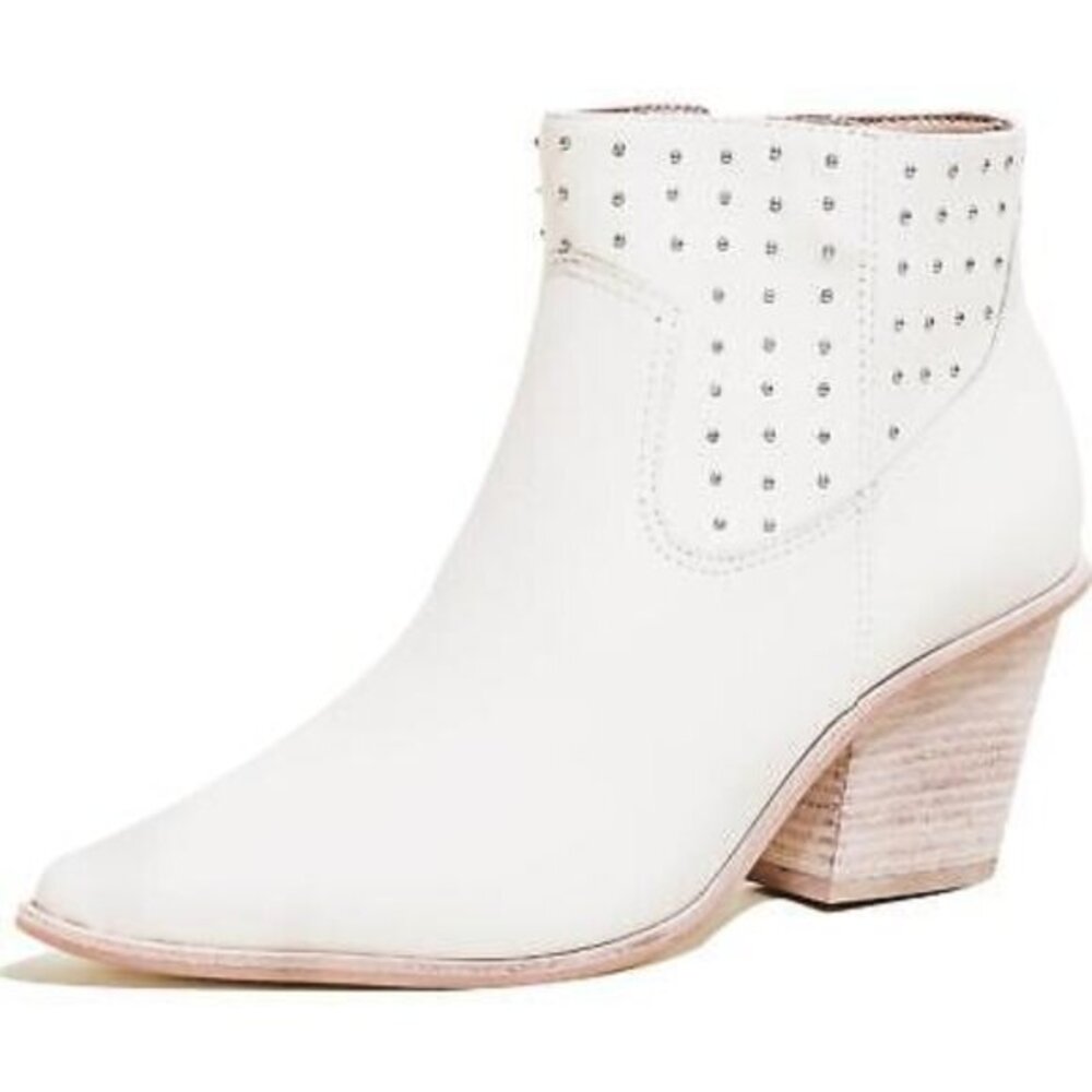 KAANAS Womens Tuscany Leather Pointed Toe Ankle Boots - 11 Medium (B,M) / Ivory